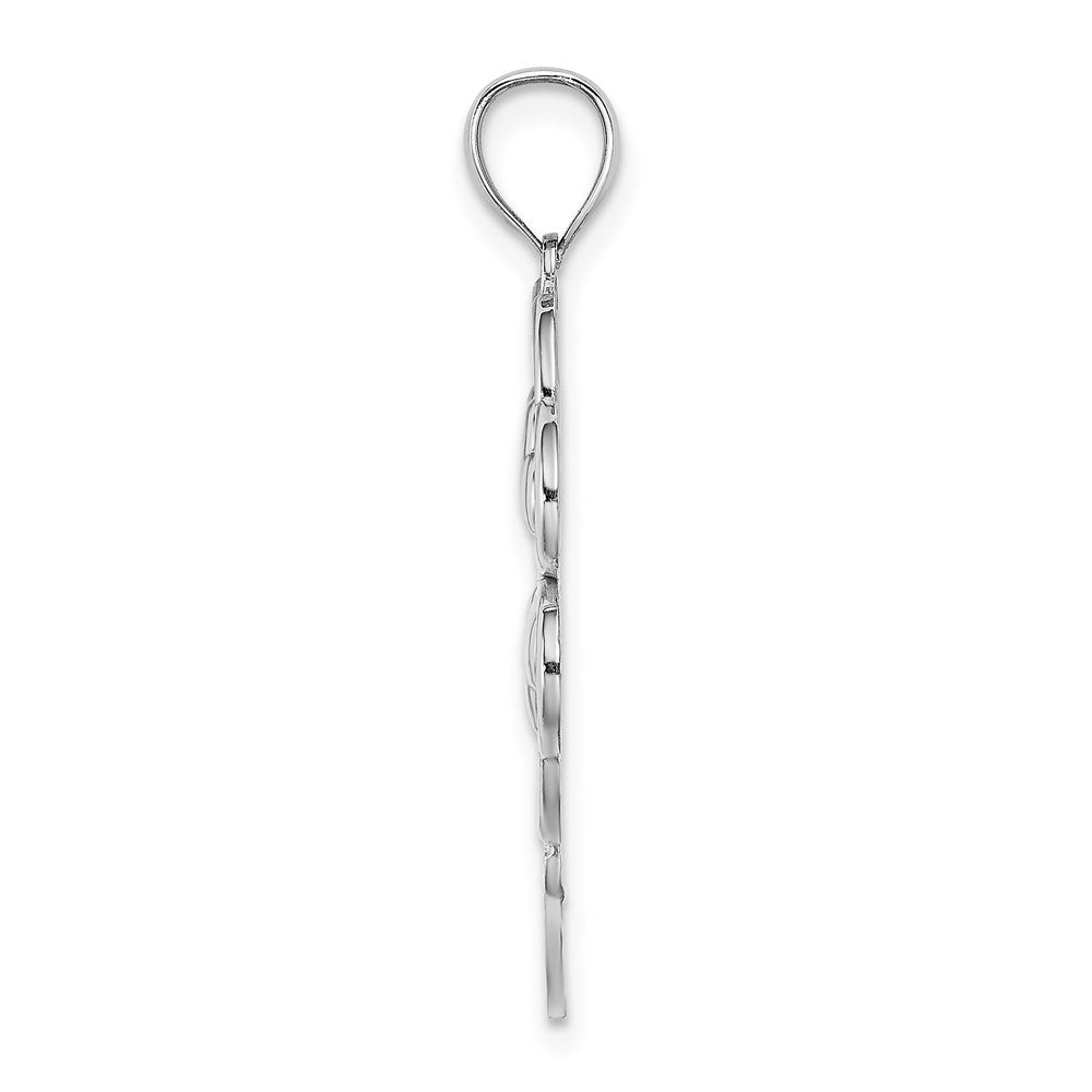 14k White Gold 4-Leaf Clover Charm
