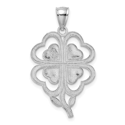 14k White Gold 4-Leaf Clover Charm