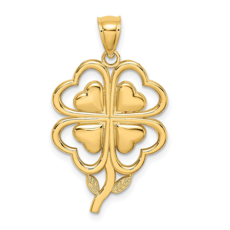 14k Yellow Gold 4-Leaf Clover Charm