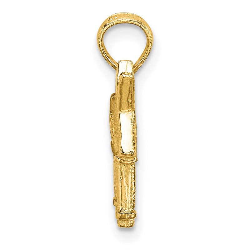 14k Yellow Gold 3-D Textured Democratic Donkey Charm