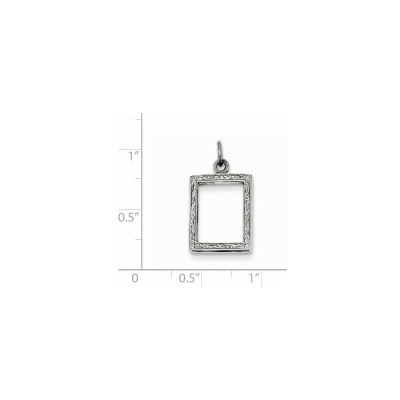 14k White Gold Picture Frame Pendant