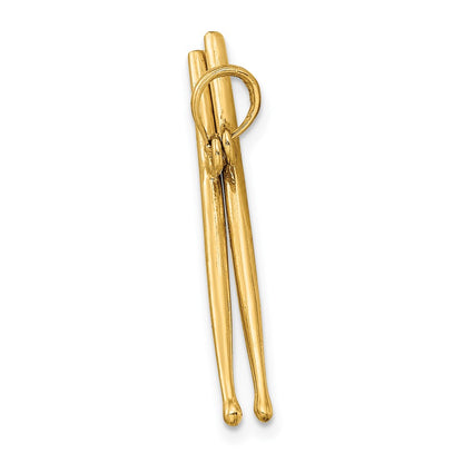 14k Yellow Gold 3-D Moveable Drum Sticks Charm