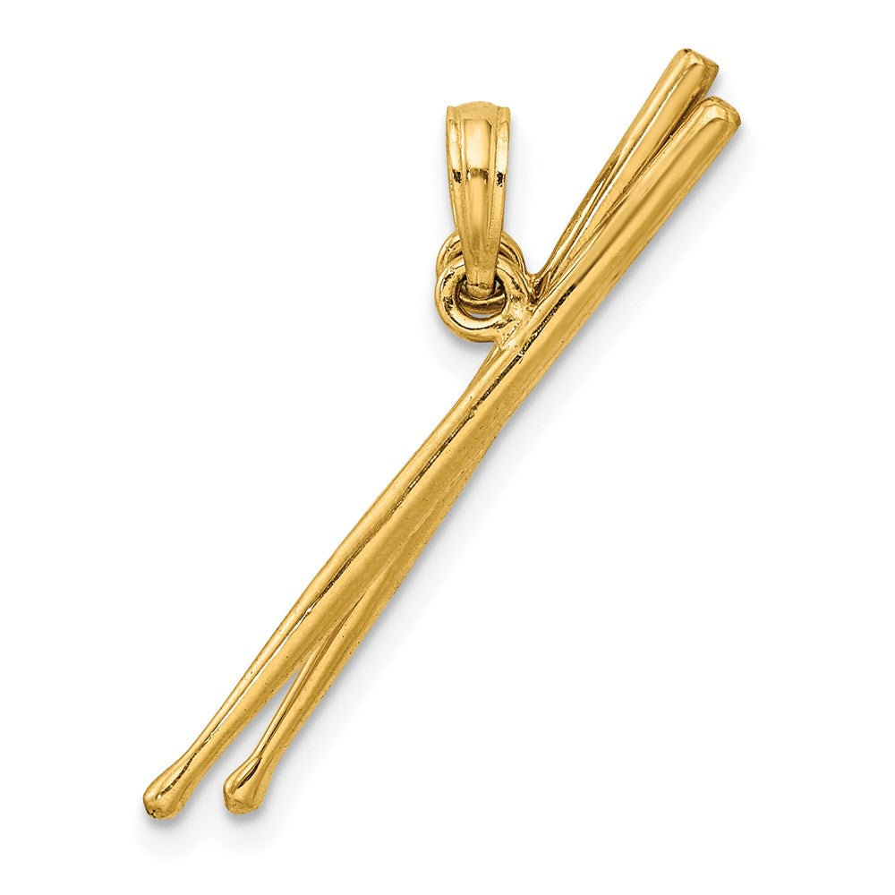 14k Yellow Gold 3-D Moveable Drum Sticks Charm