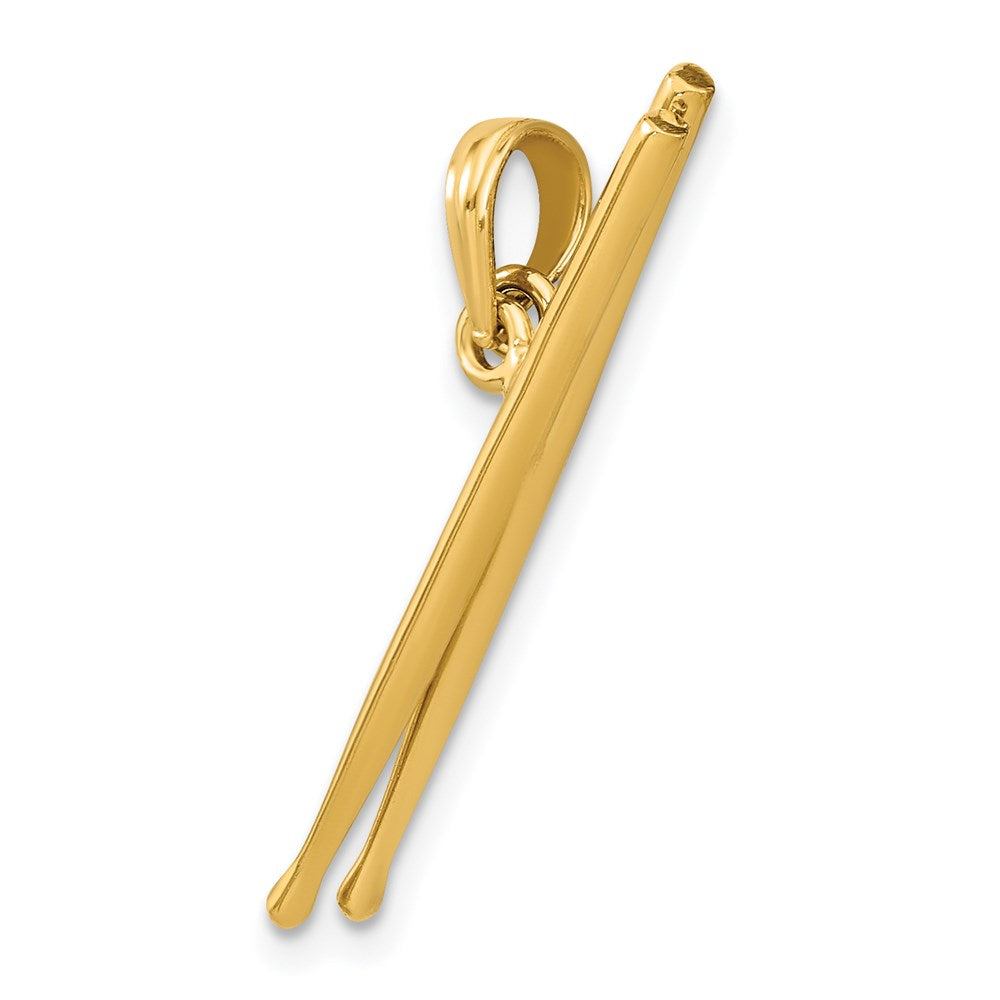 14k Yellow Gold 3-D Moveable Drum Sticks Charm