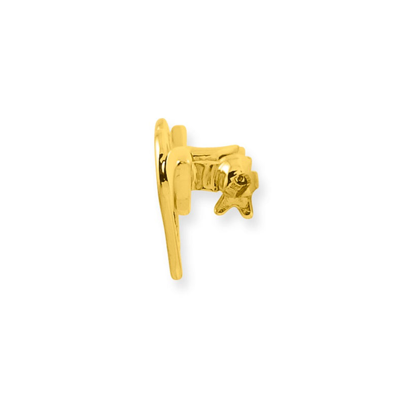 14k Yellow & Rhodium Gold & Rhodium Solid Satin Polished Heart Pin