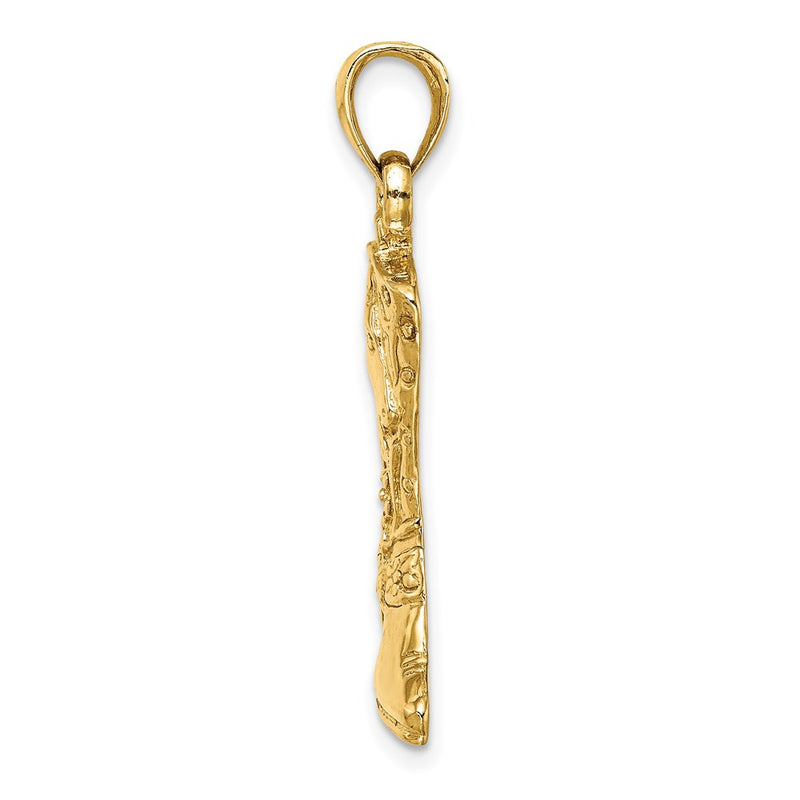 14k Yellow Gold Cowboy Boot with Spur Charm