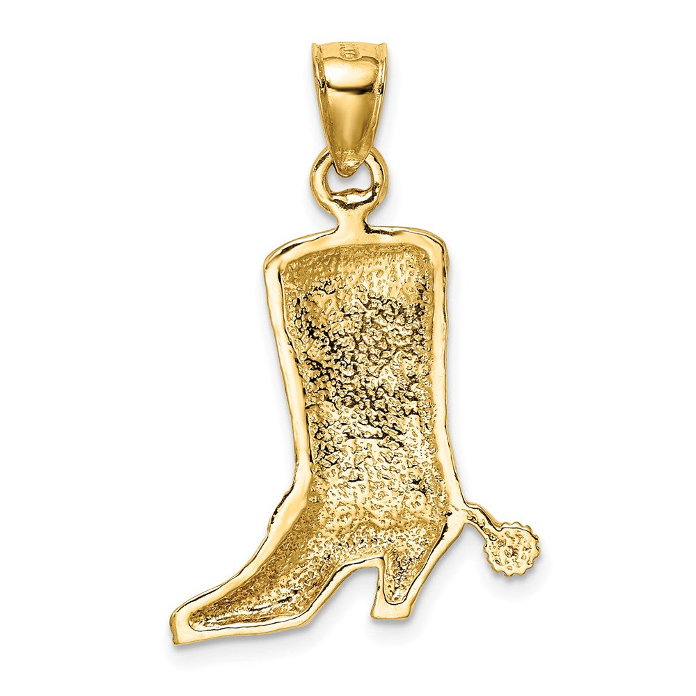 14k Yellow Gold Cowboy Boot with Spur Charm