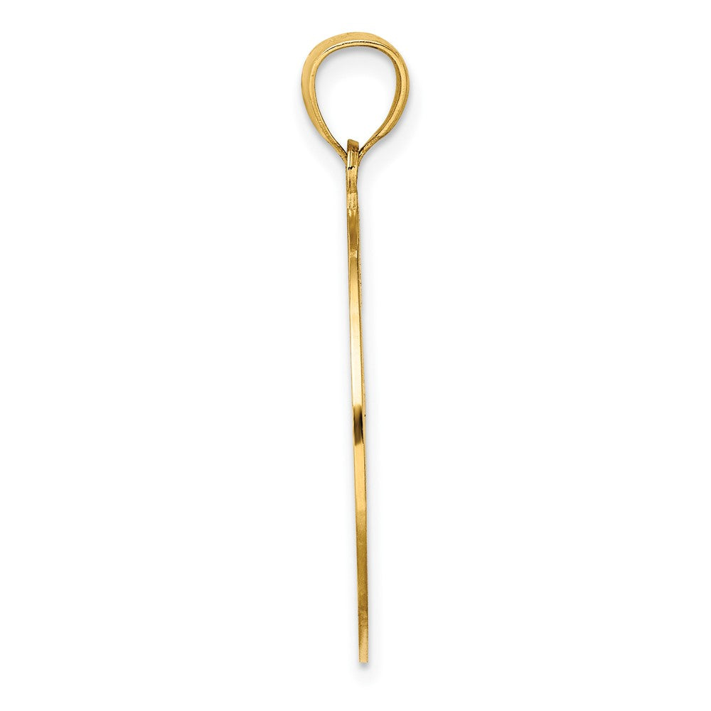 14k Yellow Gold Retro Daisy In Round Frame Charm