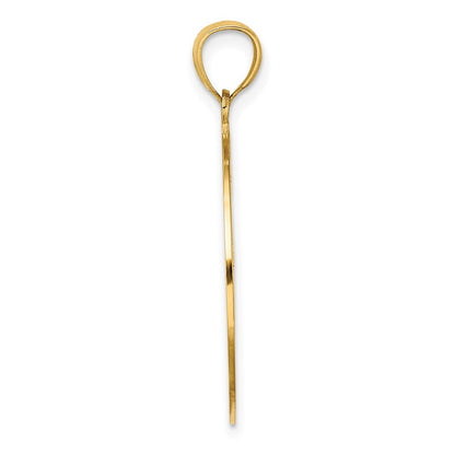 14k Yellow Gold Retro Daisy In Round Frame Charm