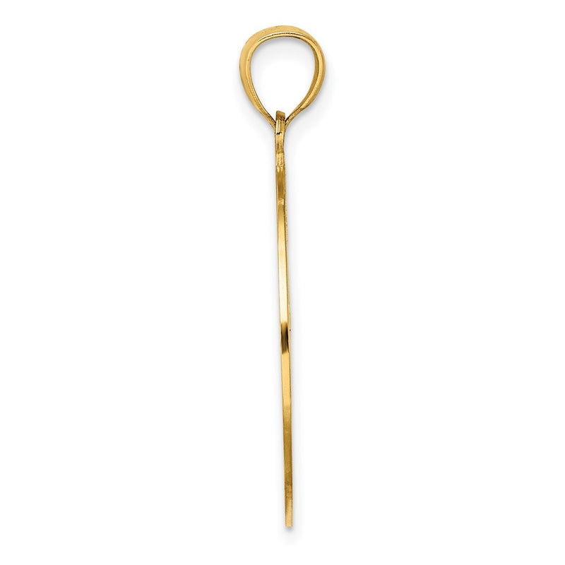 14k Yellow Gold Retro Daisy In Round Frame Charm