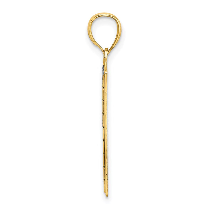 14k Yellow Gold Polished Antiqued Sudoku Game Board Charm