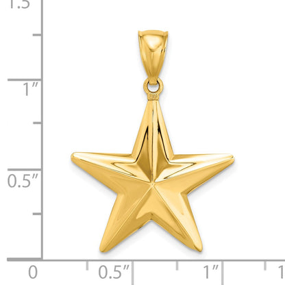 14k Yellow Gold 3-D Nautical Star Charm