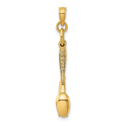 14k Yellow Gold 3-D Moveable Knife Fork and Spoon Charm