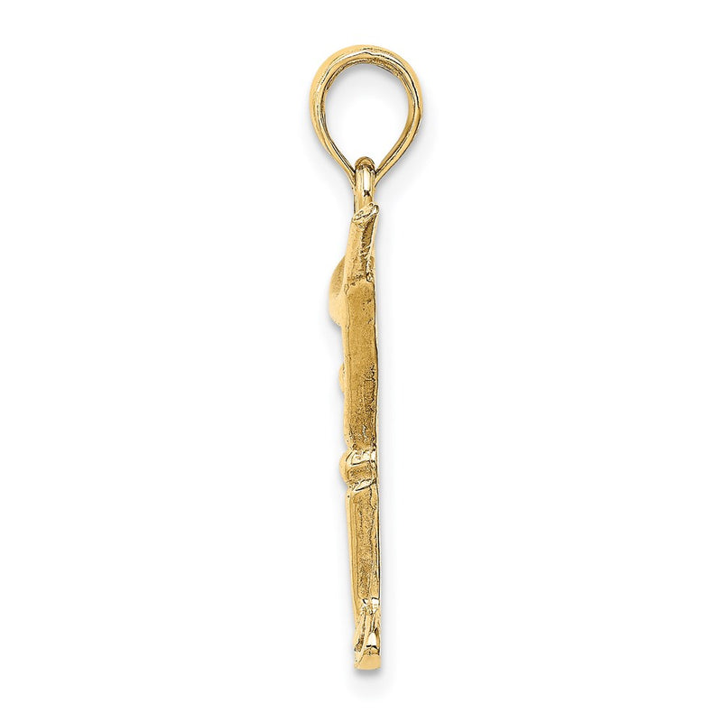 14k Yellow Gold Polished Cut-Out Martini W/ Olive Charm