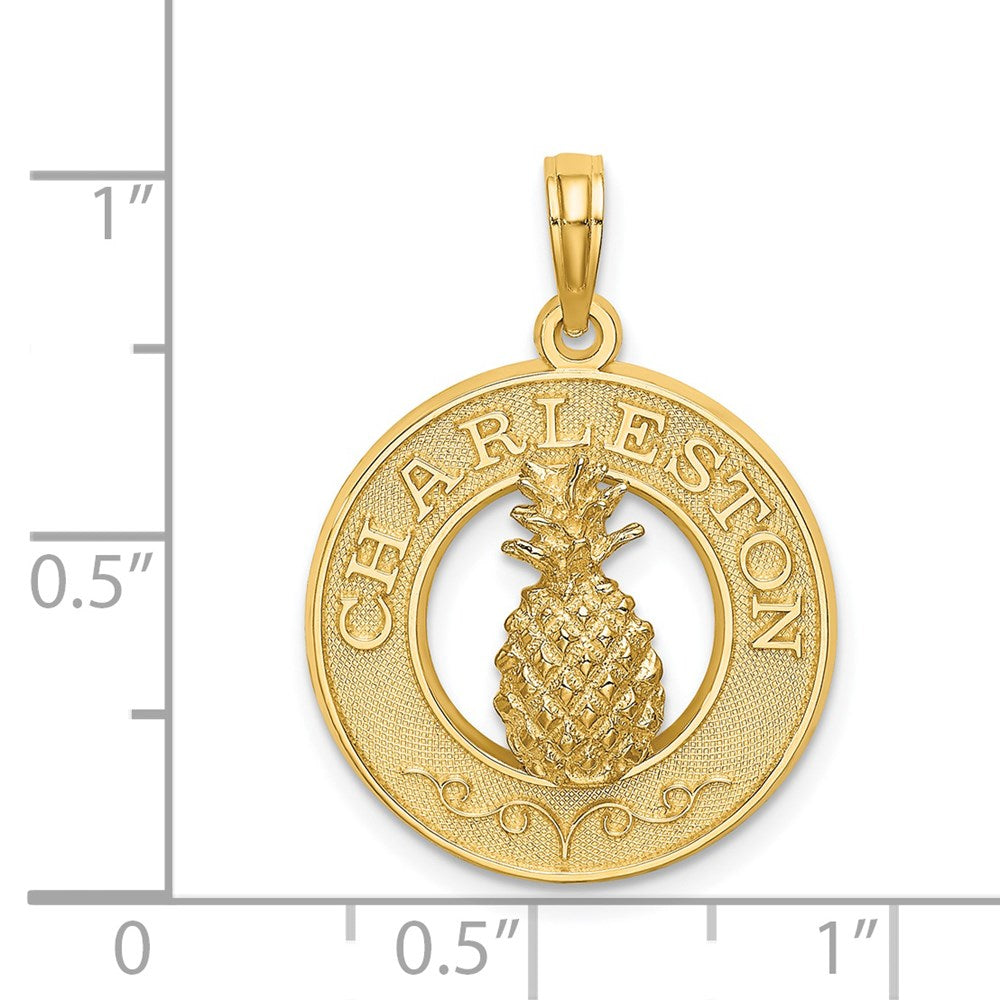 14k Yellow Gold CHARLESTON Pineapple Charm