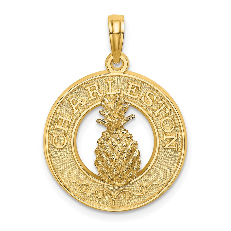 14k Yellow Gold CHARLESTON Pineapple Charm
