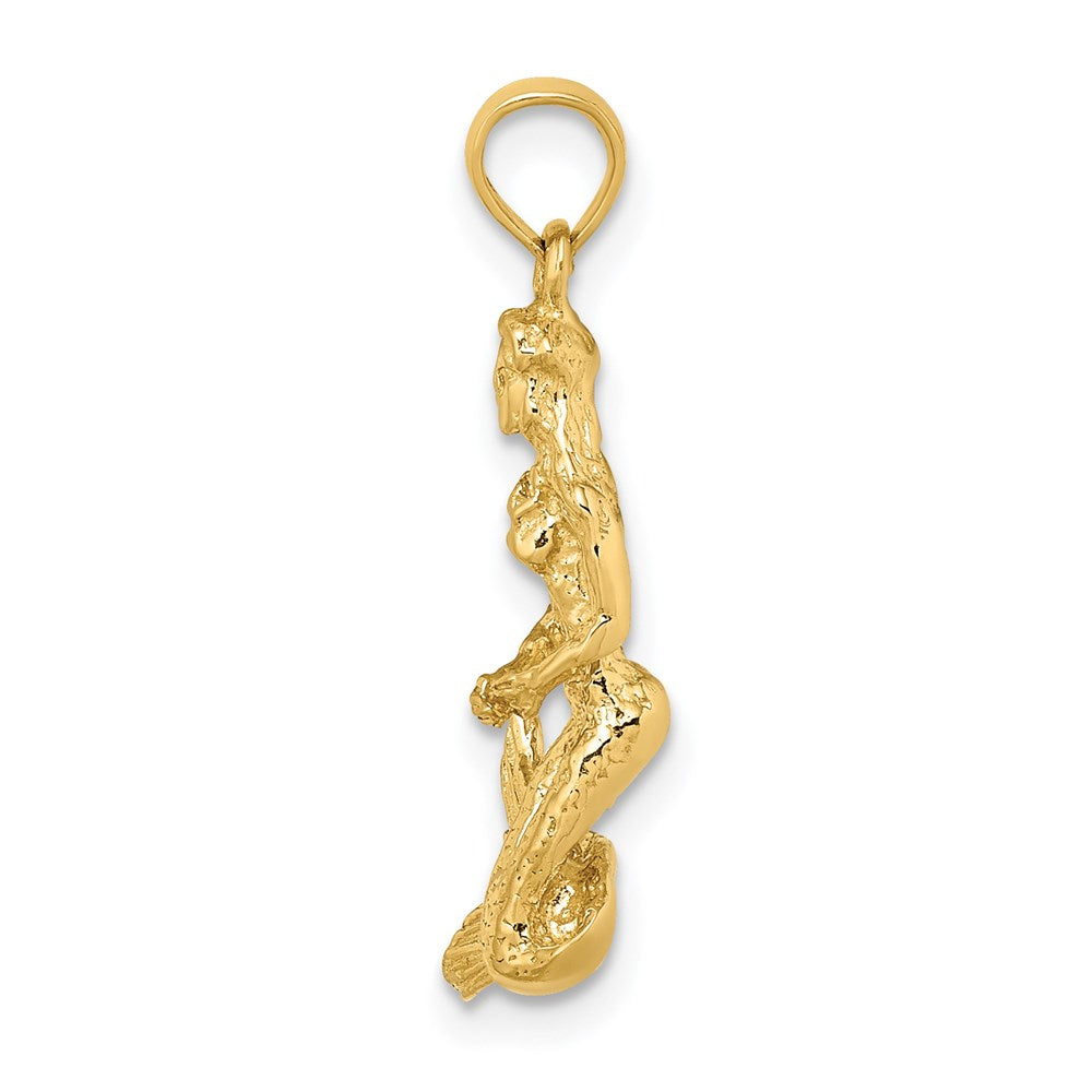 14k Yellow Gold 3-D Mermaid Charm