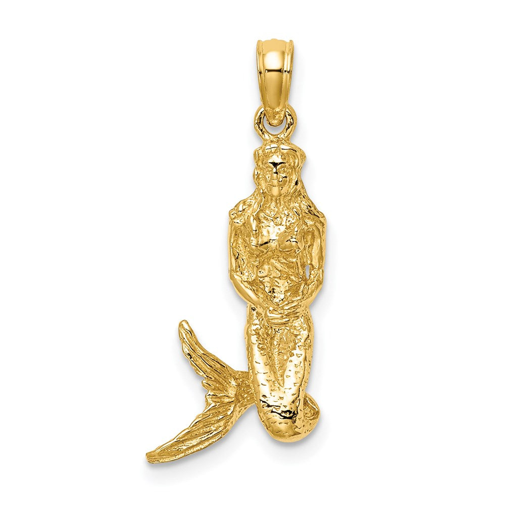 14k Yellow Gold 3-D Mermaid Charm