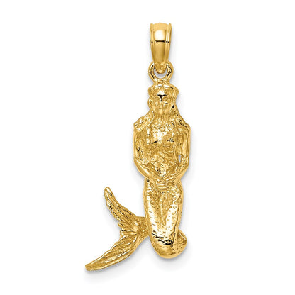 14k Yellow Gold 3-D Mermaid Charm