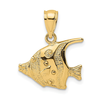 14k Yellow Gold 2-D Polished Fish Charm