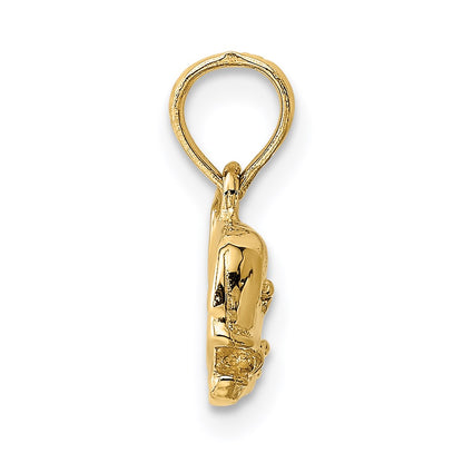 14k Yellow Gold 2-D Textured Whale Charm