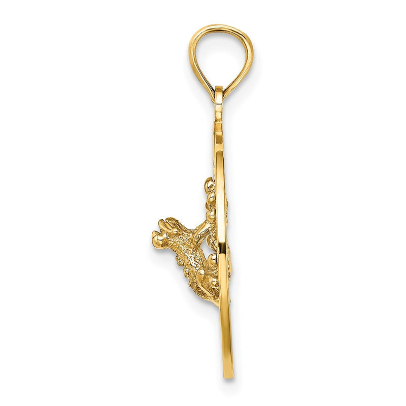 14k Yellow Gold ANTIGUA W.I. Circle w/ Frog Charm