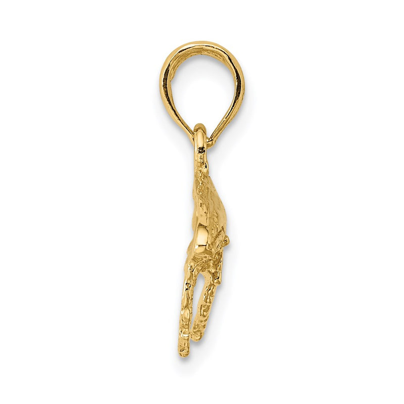 14k Yellow Gold 2-D Whale Charm