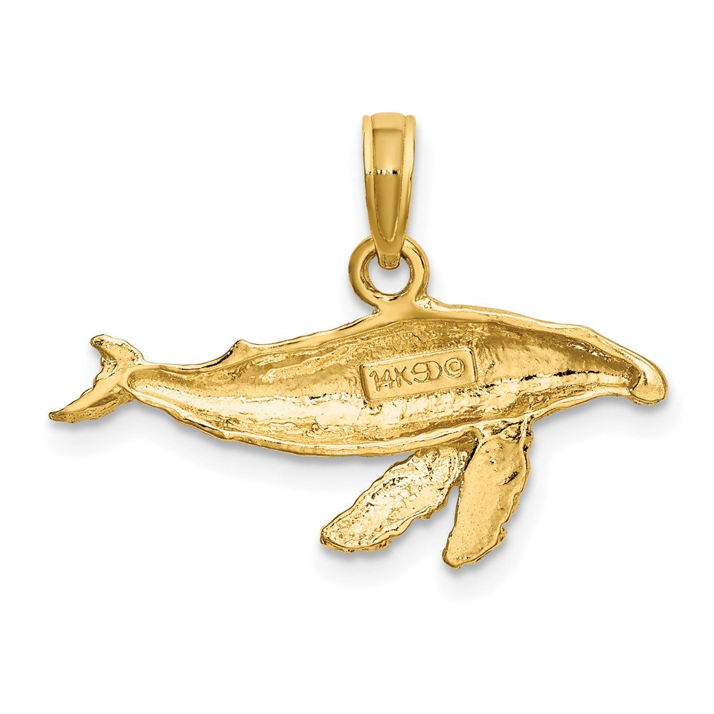 14k Yellow Gold 2-D Whale Charm
