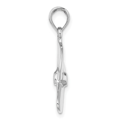 14k White Gold 3-D Polished Three Blade Propeller Charm