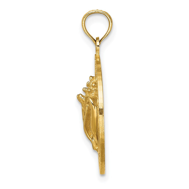 14k Yellow Gold OCEAN CITY w/ Conch Shell Charm