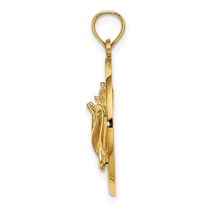 14k Yellow Gold OCEAN CITY NJ W/ Conch Shell Charm