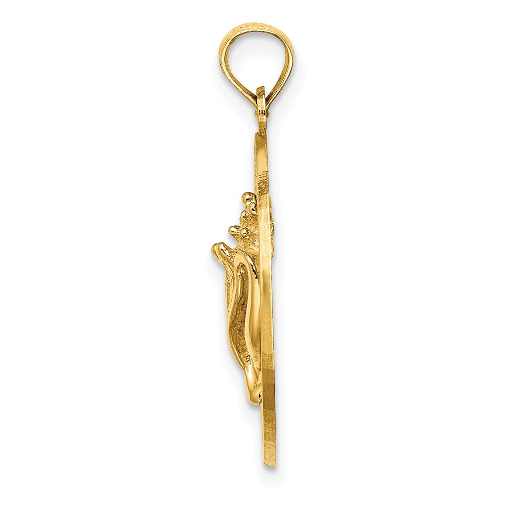 14k Yellow Gold SAN DIEGO w/ Conch Shell Circle Charm
