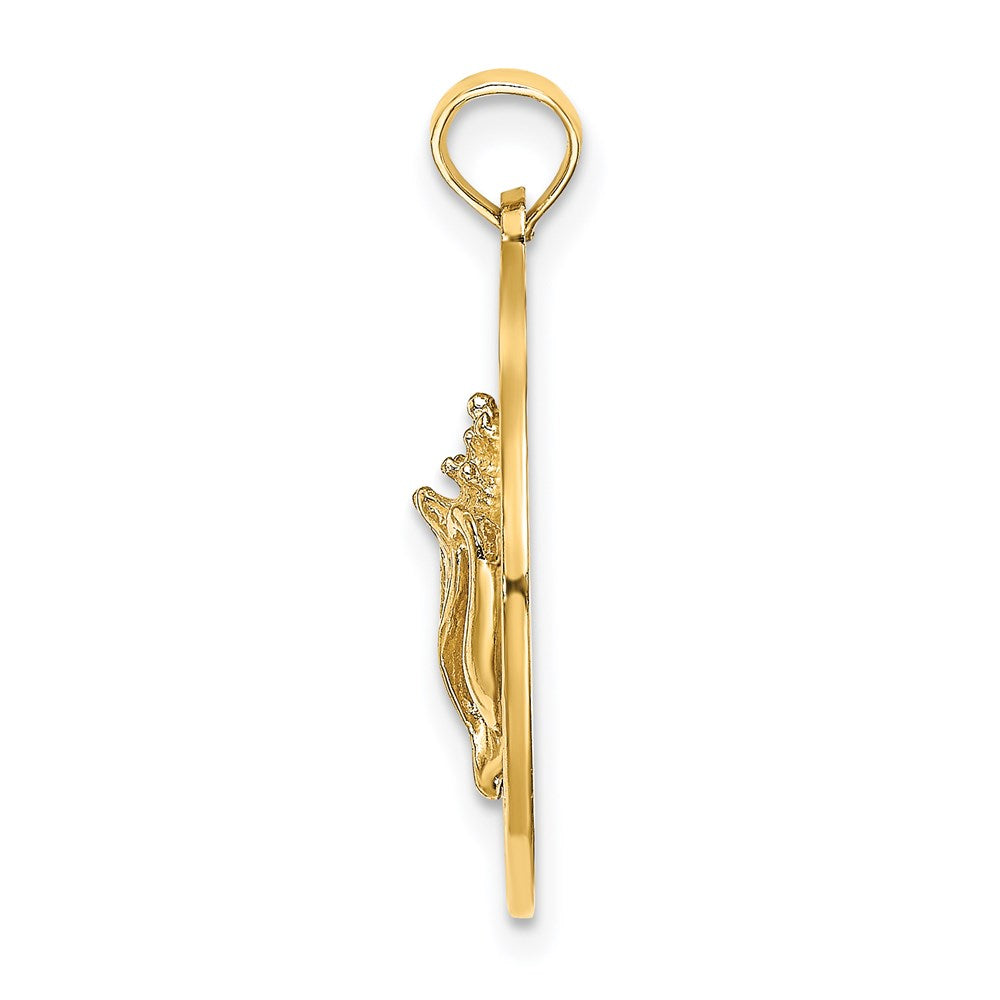 14k Yellow Gold SANIBEL w/Conch Shell Circle Charm