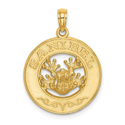 14k Yellow Gold SANIBEL w/Frog Circle Charm