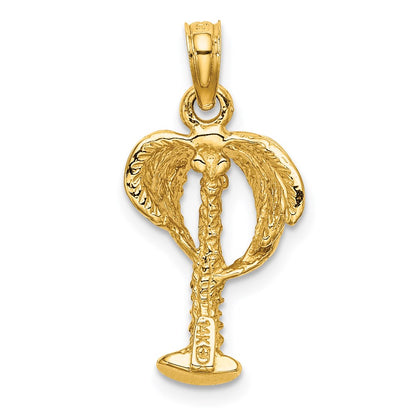 14k Yellow Gold 2-D Palm Tree w/ Coconuts Charm