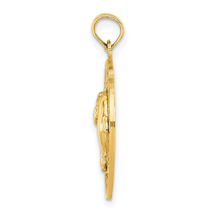 14k Yellow Gold MYRTLE BEACH w/Dolphins  Circle Charm