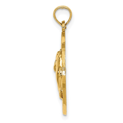 14k Yellow Gold OCEAN CITY NJ w/ Dolphin Charm