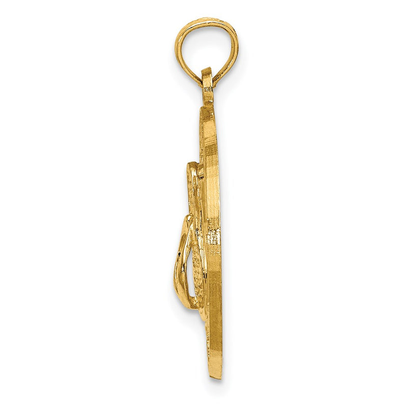 14k Yellow Gold OCEAN CITY NJ w/ Flip Flops Charm