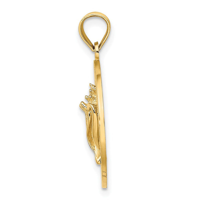 14k Yellow Gold MARCO ISLAND w/Conch Shell Circle Charm