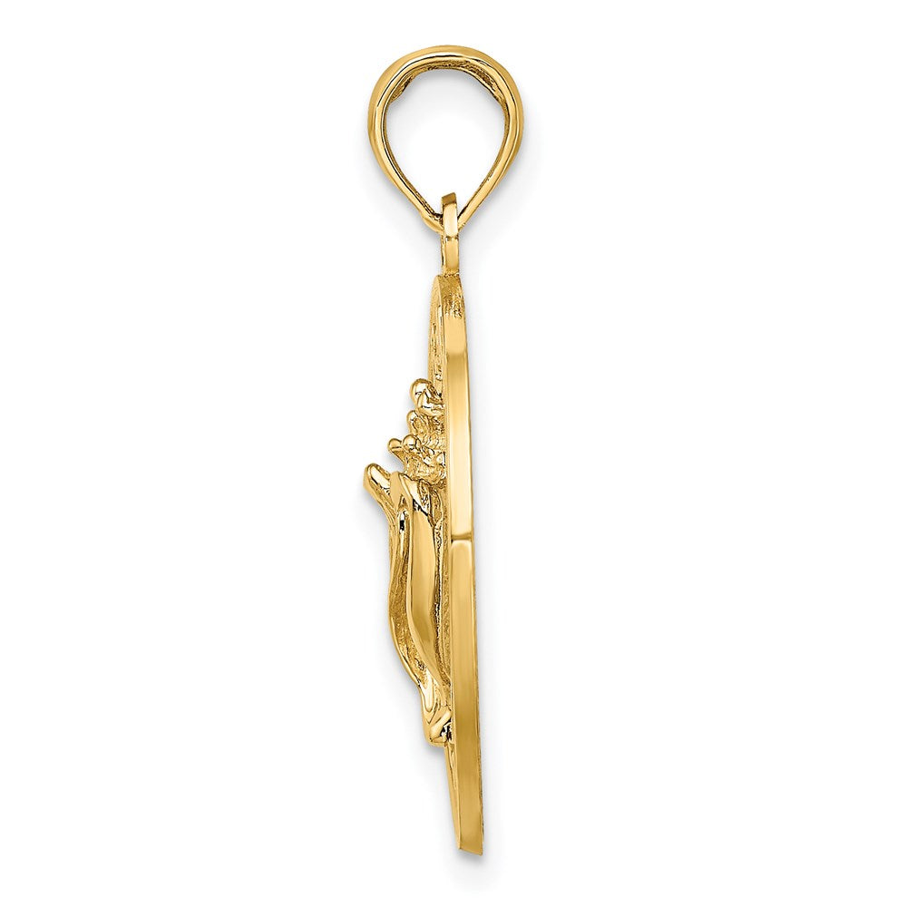 14k Yellow Gold SARASOTA w/Conch Shell Circle Charm