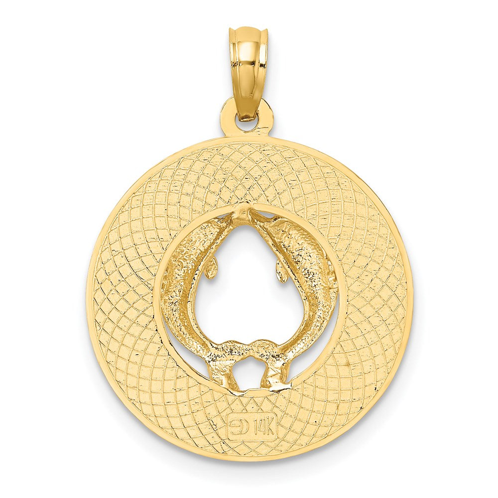 14k Yellow Gold CHARLESTON Dolphins Charm