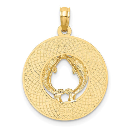 14k Yellow Gold CHARLESTON Dolphins Charm