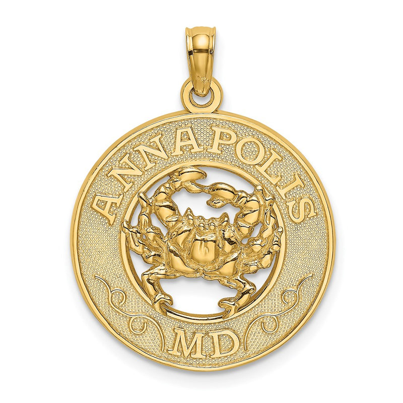 14k Yellow Gold ANNAPOLIS MD Crab Charm