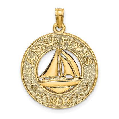 14k Yellow Gold ANNAPOLIS MD Sailboat Charm