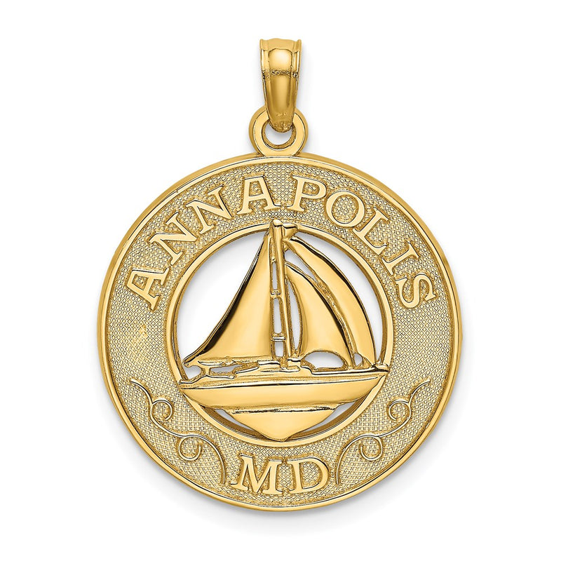 14k Yellow Gold ANNAPOLIS MD Sailboat Charm