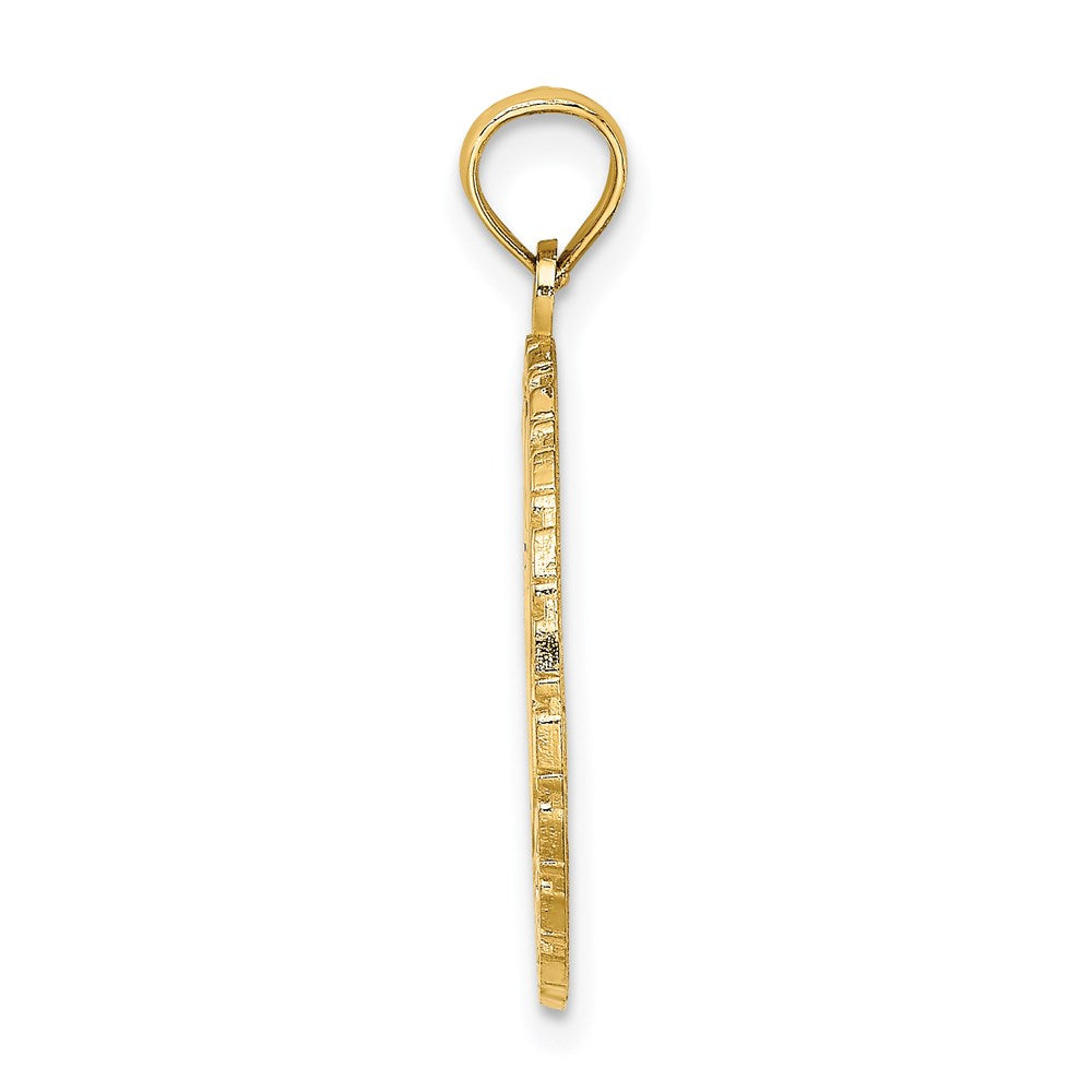 14k Yellow Gold JAMAICA and Sandals Round Disk Charm