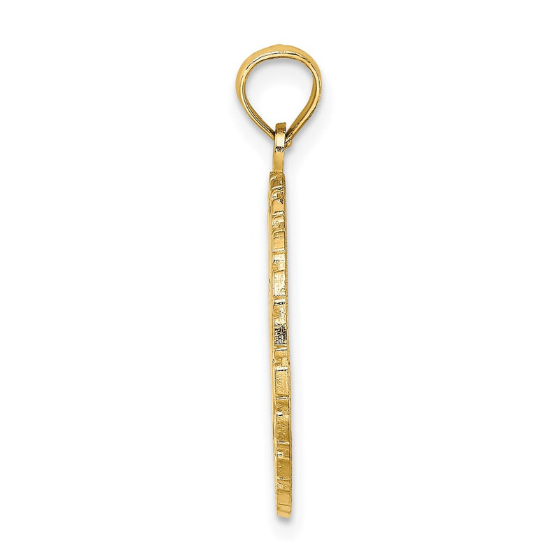 14k Yellow Gold JAMAICA and Sandals Round Disk Charm