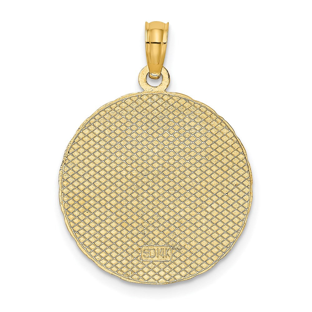 14k Yellow Gold JAMAICA and Sandals Round Disk Charm