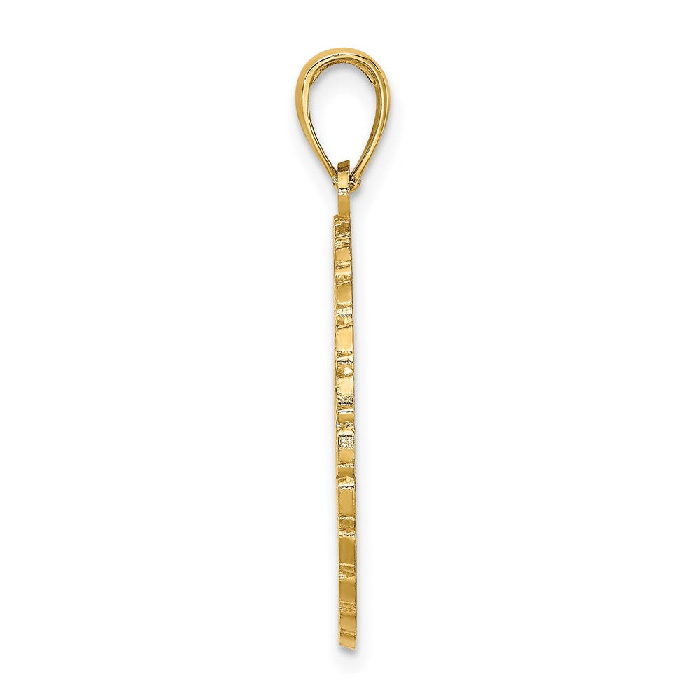 14k Yellow Gold JAMAICA and Palm Tree Disk Charm