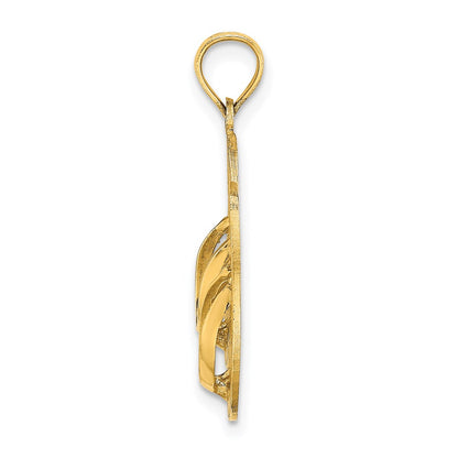 14k Yellow Gold 3D Large MYRTLE BEACH w/ Flip-Flops Charm